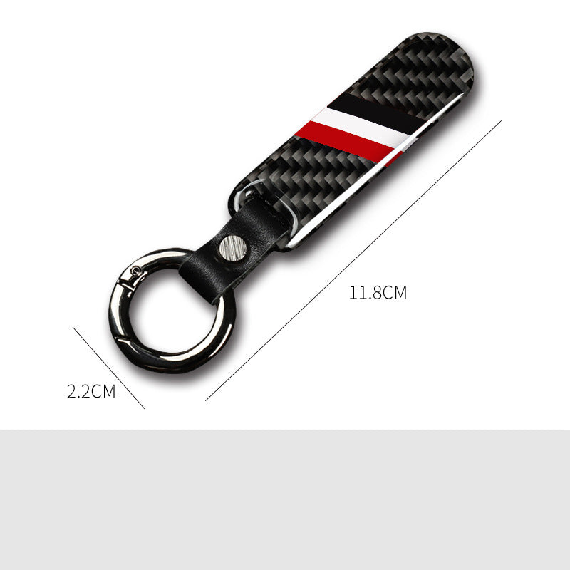 Racing Themed Carbon Fiber Keychain