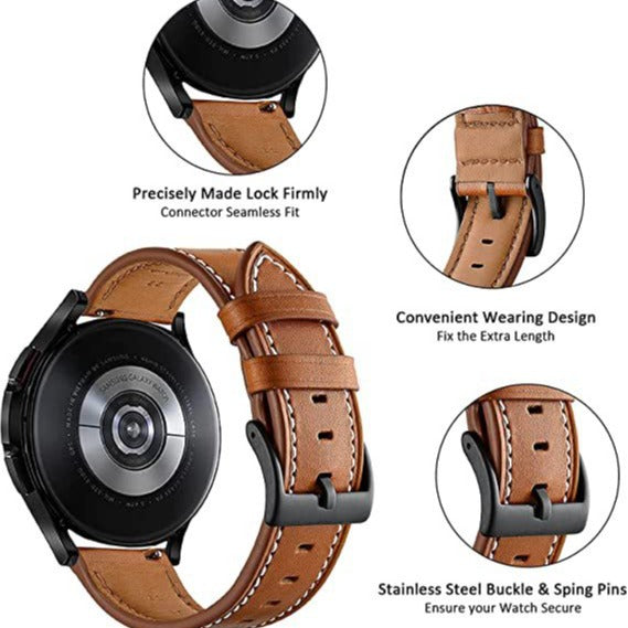 Premium Leather Watch Strap – 20mm & 22mm Universal Fit