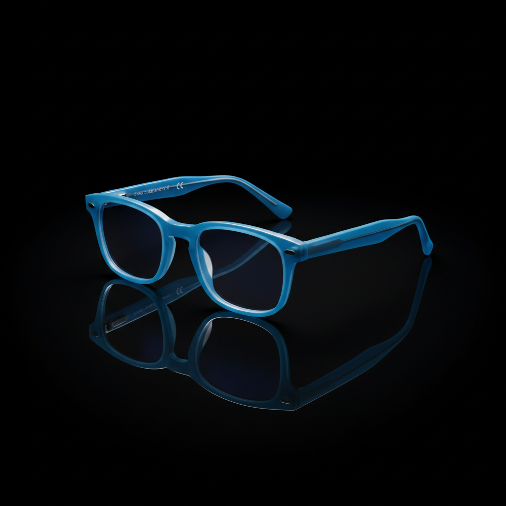 Retro Blue Light Blocking Glasses on black background